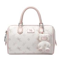 纽芝兰(NUCELLE)飞马波士顿包包女2025新圆桶手提包单肩斜挎通勤小拎包生日礼物女