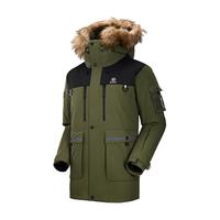 KAILAS凯乐石极地连帽羽绒服-40°户外登山加厚防风鹅绒工装派克服外套男 苍绿-男款