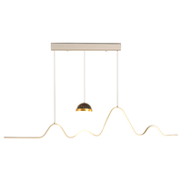 大观园（DGY）波浪餐厅吊灯长条星星投影灯轻奢现代线性星空灯广东中山灯具 9959-黑色星空款-125CM-无极调光