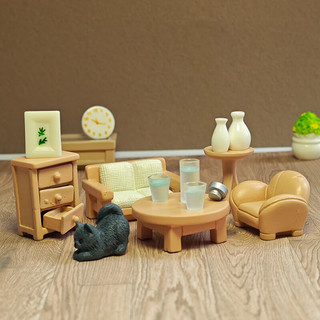 玩家小将迷你微缩模型仿真家具卧室茶几家居套装维景观小模型摆件diy食玩 套餐18【9件套】