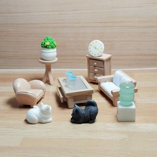 玩家小将迷你微缩模型仿真家具卧室茶几家居套装维景观小模型摆件diy食玩 套餐23【12件套】