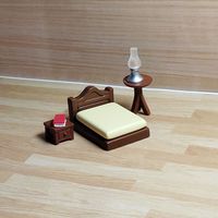 玩家小将迷你微缩模型仿真家具卧室茶几家居套装维景观小模型摆件diy食玩 套装17【5件套】