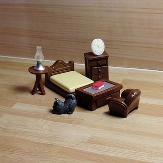 玩家小将迷你微缩模型仿真家具卧室茶几家居套装维景观小模型摆件diy食玩 套餐18【9件套】