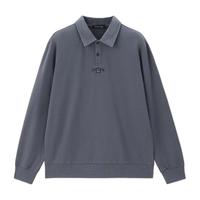 佐丹奴长袖Polo衫男复古运动风纯棉字母刺绣翻领休闲上衣01014785