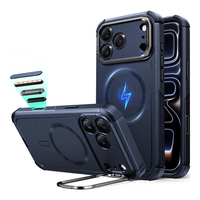 ESR/亿色 SGS防摔 iPhone17pro手机壳 支架 相机按键 镜头全包  PC+TPU+TPE 蓝