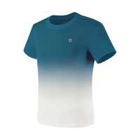 必迈 跑步运动训练短袖男春夏通勤慢跑T恤透气防磨速干上衣男 天青白 XL 码