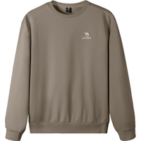 骆驼 CAMEL圆领长袖套头卫衣男时尚宽松薄款休闲运动上衣女 J13CAY6063，橄榄绿，男 L