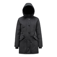 君羽君羽户外羽绒服女中长款800蓬白鹅绒加厚保暖连帽工装鹅绒服52072 黑色 M