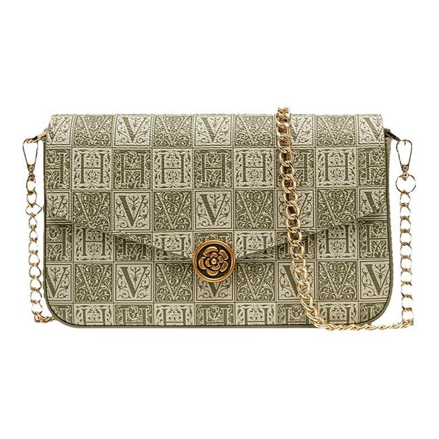 VANESSA HOGAN VH女包山茶花系列信封包精致高级感包包老花链条单肩包小包斜挎包