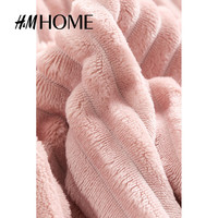 H&MHOME2025年家居用品家纺产品结构感抓绒毯子1289079 浅粉色