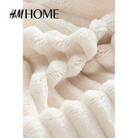 H&MHOME2025年家居用品家纺产品结构感抓绒毯子1289079 浅米色