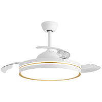 雷士 NVC   Lighting照明 雷士 NVC   Lightingled风扇灯大瓦数高级感白金色吊扇灯三色光大尺寸隐形扇叶灯具