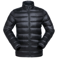 君羽户外鹅绒羽绒服男 800蓬冬季加厚保暖短款时尚立领鹅绒服男士 2019新款 黑色 m