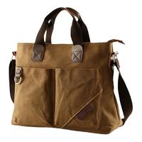 墨一 男士商务出差帆布手提包休闲单肩斜挎包多功能公文包电脑背包男包