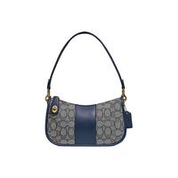 COACH Swinger系列 女士经典提花织物手袋 C0721 B4RH3 海军蓝多色 小号