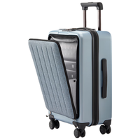 90分行李箱前开盖商务登机箱扩容拉杆箱大容量旅行箱 湖光蓝 20英寸 20英寸 扩容约24%/扩容前可登机