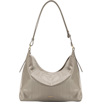 红谷包包女包2024时尚头层牛皮单肩包小众设计hobo包高级感腋下包 高级灰