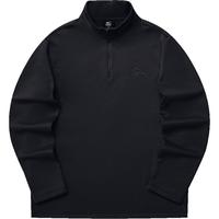 鸿星尔克加绒卫衣男秋冬男士高领半开襟立领抓绒运动长袖上衣