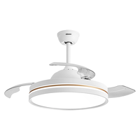 雷士 NVC Lighting吊扇灯北欧现代简约风扇灯复古餐厅风扇灯 荐-夏风白36W轻奢金纹调色调风