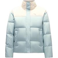 安踏（ANTA）速暖羽绒服丨糯米三防面包服女冬季保暖防风宽松立领鸭绒外套 香草米白/海沫青-2 M （女165)