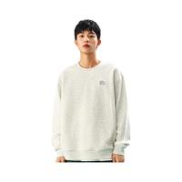 安踏 休闲加绒卫衣男女同款冬季新款长袖套头衫情侣款运动上衣 IQ212灰花灰-1