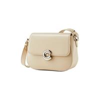 天美意（TEENMIX）女包牛皮斜挎包高级感小方包通勤斜挎腋下单肩包 杏色