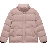 特步 立领女士羽绒服纯色保暖宽松运动外套厚款羽绒外套