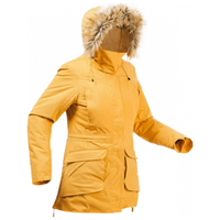 迪卡侬（DECATHLON）上衣防风外套女户外中长款加厚保暖棉衣棉服派克大衣 SH900 SH500 棕黄色-SH900 S