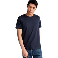十如仕 长绒棉圆领T恤男夏季新款T恤纯棉黑白蓝绿红6色可选(XL、天空蓝)