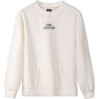 骆驼（CAMEL）抓绒卫衣中性男女同款圆领宽松套头衫 J34CZ0L0608 粟米白 XL 【男女同款】0608，粟米白