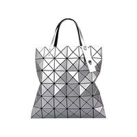 ISSEY MIYAKE 三宅一生 LUCENT系列 女士单肩托特包 AG053 亮面银色 中号
