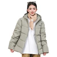 361°羽绒服女冬季加厚连帽棉服校园女生休闲外套百搭羽绒服 卡其绿 L
