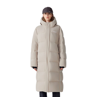 诺诗兰（NORTHLAND）长款羽绒服男女冬季升温保暖620蓬鹅绒外套-20度抗寒加厚面包服 悬崖卡其色 180