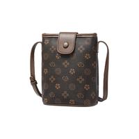 红蜻蜓 RED DRAGONFLY包包女包手机斜挎包单肩腋下包高级感 深咖啡色(pvc)