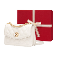 Cnolés 包包真牛皮女士大容量单肩斜挎链条小方包 K075302B3518D