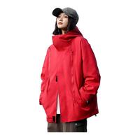 迈途三防冲锋衣春秋2024户外轻运动防水男女款登山服拉链机能外套B 红色 2XL