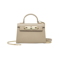 ELLE 她 包包女包百搭链条凯莉包手提斜挎包01246灰色