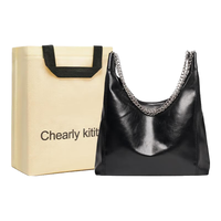 CHEARLY KITITY包包女包大容量女士斜挎单肩包时尚百搭小方包 CK3000440-黑色