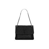 /圣罗兰 YSL 女士黑色NIKI大号皮革手袋包包包