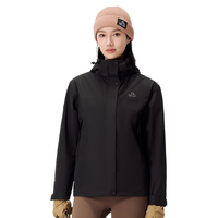 伯希和（Pelliot）户外冲锋衣三合一男女秋季防水硬壳登山外套124301030黑L 【女款】漫暮黑