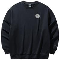 安踏加绒卫衣男女同款美式宽松休闲套头衫运动上衣