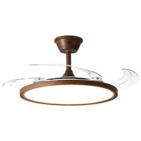 箭牌超薄餐厅风扇灯胡桃木色中古风扇灯小米中山灯具