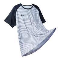 安德玛UNDER ARMOUR运动休闲篮球跑步速干透气男女T恤短裤套装24500509 510中灰色T恤 M