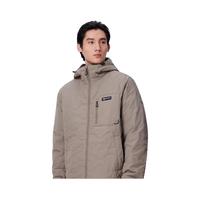 骆驼(CAMEL)【石墨烯】户外棉衣外套中长款冬季加厚棉袄宽松连帽保暖棉服 A14CR17815,赭石灰,男 S