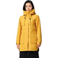 伯希和【特价】秋冬季户外夹棉冲锋衣女防风防水加厚长款风衣外套保 落日黄 L