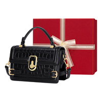 蔻一（Cnoles）包包女包牛皮品牌女士包包百搭斜挎包女款通勤高级感大容量单肩包女实用礼盒装 黑色