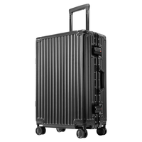 皮尔·卡丹 皮尔卡丹（PIERRE CARDIN）行李箱男铝框万向轮商务拉杆箱24英寸旅行箱密码箱女托运箱皮箱子