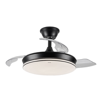 FSL 佛山照明 吊扇灯风扇灯餐厅客厅卧室led灯遥控调色灯饰灯具清夏黑