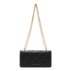 CHARLES & KEITH CHARLES&KEITH菱格链条小方钱包包女包CK6-10680924 Black黑色 XS