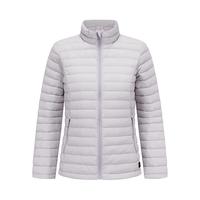 迪卡侬(DECATHLON)短款羽绒服轻薄薄外套户外运动保暖内胆排骨羽绒服TREK100 女款-浅灰色-立领 M 女士- 浅灰色